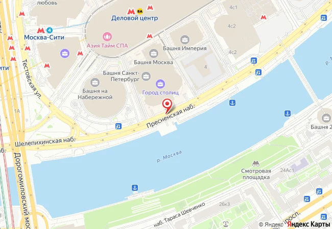 Карта проезда к Башне Федерация